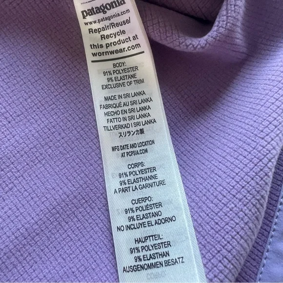 Patagonia Women's R1® Thermal Pullover Hoody Concrete Purple Lilac Size M NWOT - Picture 15 of 16